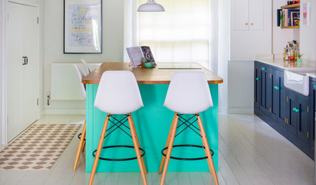 Kitchen Tour: A Dark Blue Shaker Kitchen With a Colourful Island