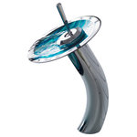 Kraus USA - Glass Vessel Sink, Bathroom Waterfall Faucet, PU Drain, Mount Ring, Chrome - Upgrade your bathroom with a KRAUS vessel sink and faucet combo. The glass vessel sink pairs perfectly with the beautiful bathroom faucet, creating a striking centerpiece that complements any bathroom decor. Comes in a range of colors for a look that's uniquely yours
