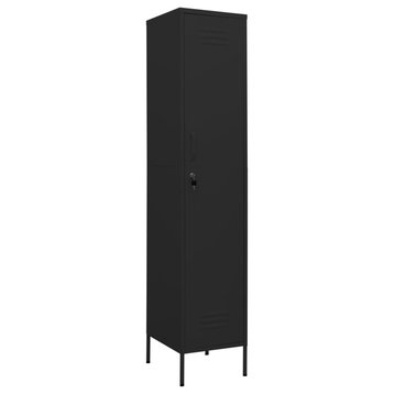 vidaXL Metal Storage Cabinet Storage Locker Organizer Cabinet Black Steel