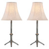 40218-11 Two Pack - 28 1/2" Metal Table Lamp, Oxidized Silver Finish