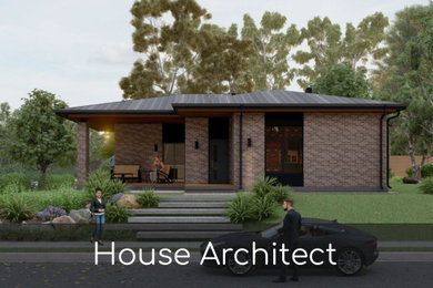 Diseño de diseño residencial de estilo de casa de campo pequeño