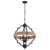 Beaumont 20" 4 Light Pendant Textured Gray with Natural Rope