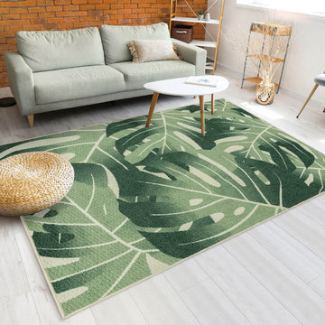 New Zealand Wool Area Rug_Palm Leaves