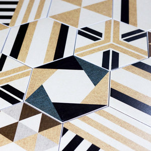 Fabrica 8 in x 8 in Ceramic Hexagon Patterned Tile in Beige Delight