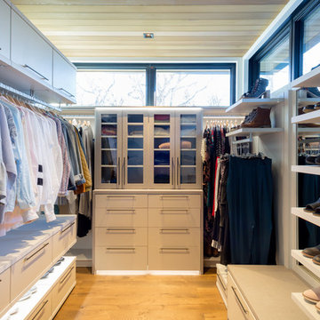 Modern His and Hers Master Closet