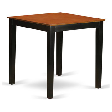 36"-Square Counter Height Pub Set Table, Black And Cherry Finish