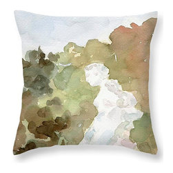 Green Brown Blue French Garden Decorative Pillows - Decorative Pillows