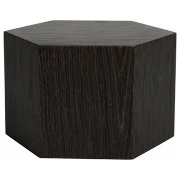 Limari Home Newmont Hexagonal Modern MDF Wood End Table in Dark Gray Finish