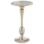 Currey and Company - Currey and Company 4000-0073 Accent Table, Champagne Gold Finish - The shape of the Talia Champagne Accent Table is a riff on turned wood candle-sticks, but this silver accent table is made of cast aluminum in a champagne gold finish. We also offer the Talia in a bronze drinks table and a champagne drinks table.