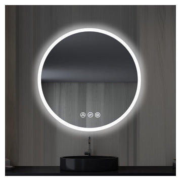 Fogless, Color Temperature Adjustable LED Mirror, 24" Round