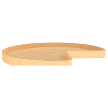 Natural Wood Kidney Lazy Susan for Corner Base Cabinets With Bearing, 3.78"