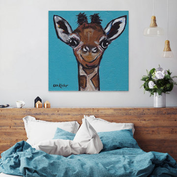 "Giraffe Baby Cakes" Painting Print on Wrapped Canvas