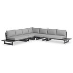 Meridian Furniture - Maldives Grey Water Resistant Fabric Outdoor Patio Modular Sectional - Create your own custom contemporary look on the deck or porch with the addition of this Maldives outdoor patio armless chair. Part of a large collection that lets you mix and match modular pieces to get the look you crave most. This modular sectional has grey water resistant fabric with a base made from grey aluminum, so it's sturdy, tough, and ready to face the elements with impeccable beauty, season in and season out. Shop the contemporary pieces in this collection to create the outdoor entertaining area of your dreams.