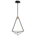 ET2 Lighting - Spire LED Pendant - Diamond shape pendants of Black with Gold accents house LED strips that face inward. A versatile design which can be at home at most interior design applications.