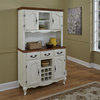 Oak and Rubbed White Buffet and Hutch