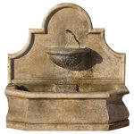 Campania - Andalusia Outdoor Water Fountain, English Moss - The Andalusia Outdoor Water Fountain is a large, contemporary water fountain. Perfect for any outdoor area. The water creates a tranquil flowing sound, as water spills from the spout from the center of the fountain and into the bowl and then basin below. The finishing techniques make every piece a uniquely beautiful and original work of art.