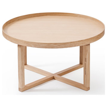 Wooden Round Coffee Table | Wireworks, Oak, Oak