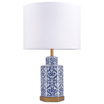 Pasargad Home Destro Collection Metal and Ceramic Table Lamp Lights