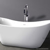 Luxury Contemporary Freestanding Acrylic Bathtub, White, 70"