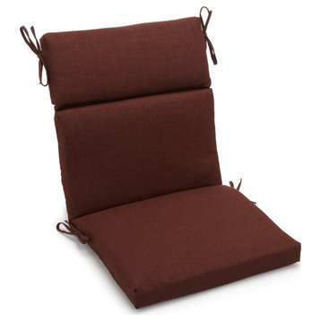 20"X42" Spun Polyester Solid Outdoor Squared Seat/ Back Chair Cushion, Cocoa