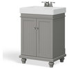 The Monroe Bathroom Vanity, Single Sink, 24”, Gray, Freestanding