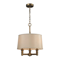 Elk - Baxter 3-Light Chandelier, Brushed Antique Brass - Chandeliers