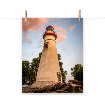 Marblehead Lighthouse at Sunset From the Shore Unframed Wall Art Prints, 16" X 20"