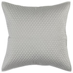 Kosas Home - Winthrop 100% Sateen Silver Euro Sham by Kosas Home - Give into the silky luxe appeal of the Winthrop Collection. Hand quilted to uplift the sheen and touch of the fabric, this collection will make it difficult for you to leave the comfort of your bed.