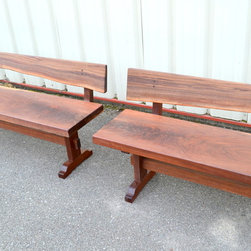 Walnut Benches with Backs - Dining Benches