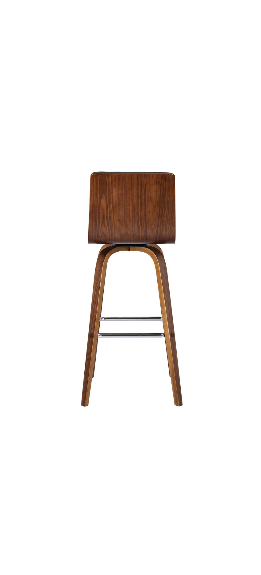 Vienna 26" Barstool, Walnut Wood Finish With Gray PU Upholstery