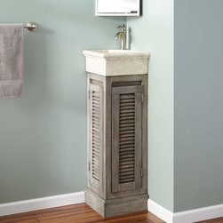 12" Breck Corner Teak Vanity - Gray Wash - Bathroom Vanities And Sink Consoles