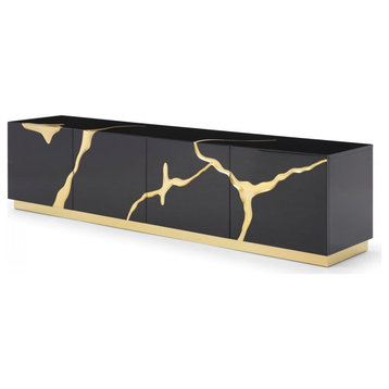 Paramount Black and Gold TV Stand