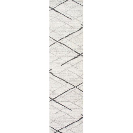 Nuloom Thigpen Striped Contemporary Area Rug, Grey 2'6"x12'