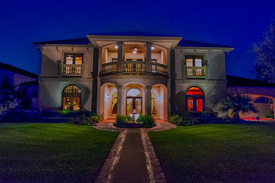 Mediterranean exterior home idea in Houston