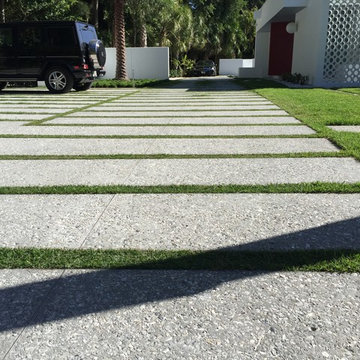 Shell concrete driveway