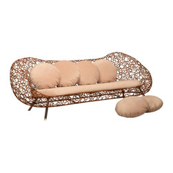Bubbler Brown Rattan Sofa - Sofas