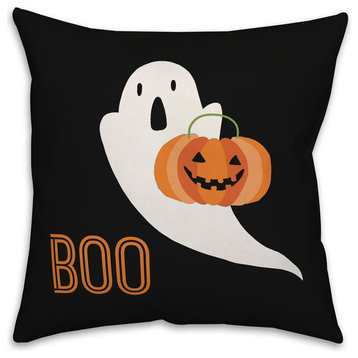 Boo Ghost 18"x18" Throw Pillow