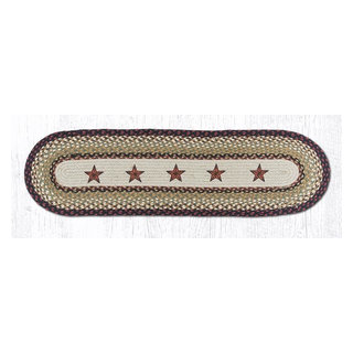 OP-357 Burgundy Stars Oval Rug