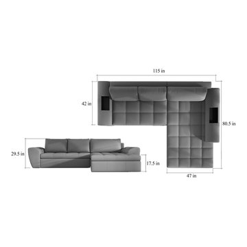 European sectional sleeper sofa LEON