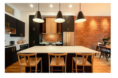 Inspiration for a mid-century modern kitchen remodel in Montreal