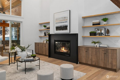 Living room - modern living room idea in Seattle