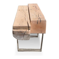 Staggered Heart Pine Bench - Outdoor Benches