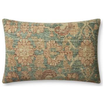 Angela Rose x Loloi Clay Teal / Terracotta 13'' x 21'' Cover, Poly Pillow