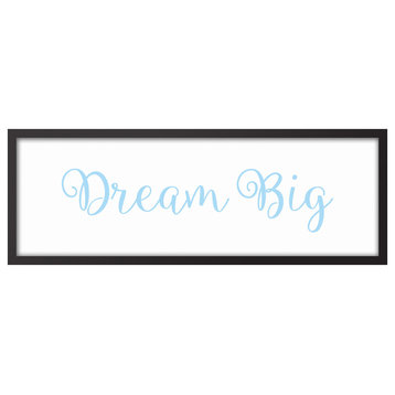 Dream Big 12"x36" Black Framed Canvas, Blue