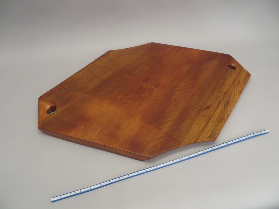 #15044 Hand-Carved Serving Tray. Reclaimed Elm Threshing Floor