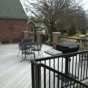 Custom Deck with Brick Columns