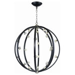 Maxim Lighting - Maxim Lighting 39108BCTXBPN Equinox - 46.5" 64.4W 28 LED Pendant - Bands of steel finished in Polished Nickle or Textured Black with Polished Nickle accents, create spherical forms of lighting. These spheres are graced with Beveled Crystal fonts which conceal dimmable LED bulbs. A perfect blend of grace, beauty and energy efficiency.  Canopy Included: TRUE  Shade Included: TRUE  Canopy Diameter: 7.8 x 1.9 Color Temperature: 3500  Lumens: 5320  CRI: +Equinox 46.5" 64.4W 28 LED Pendant Textured Black/Polished Nickel Beveled Crystal *UL Approved: YES *Energy Star Qualified: n/a  *ADA Certified: n/a  *Number of Lights: Lamp: 28-*Wattage:2.3w G9 LED bulb(s) *Bulb Included:Yes *Bulb Type:G9 LED *Finish Type:Textured Black/Polished Nickel