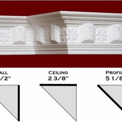26 DCT Carved Styrofoam Crown Molding-5 in wide & 6.5 ft. long - Wallpaper