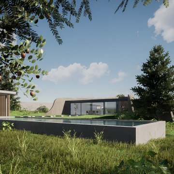 Rénovation d'une maison en béton et création d'une piscine et d'un poolhouse