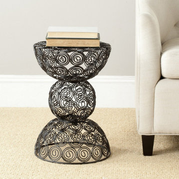 Eli Iron Wire Accent Table, Black